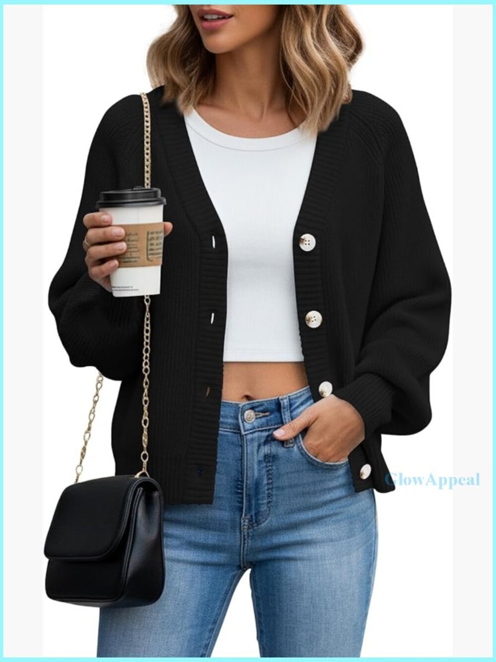 Chunky Knit Button Cardigan Sweater, Long Sleeve V-Neck, Oversized Fit, Fall